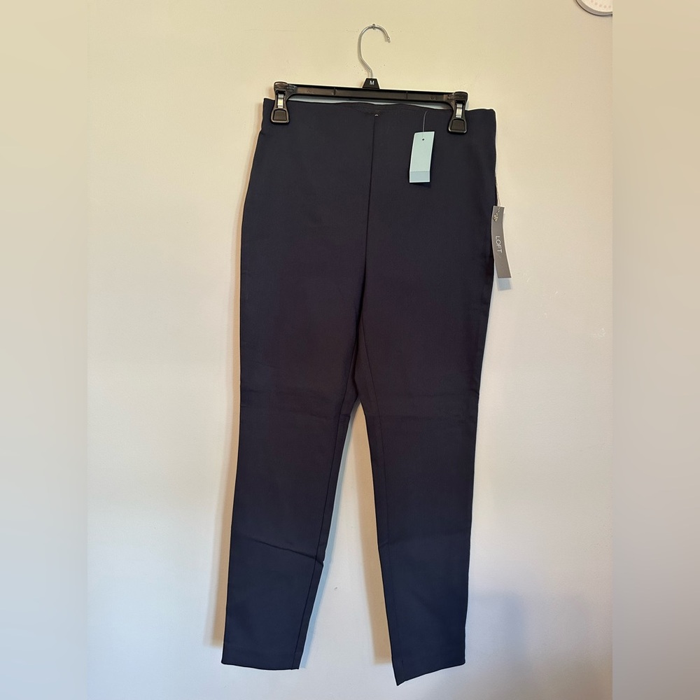 LOFT Dark Navy Stretch Ponte Slim Pants